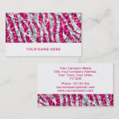 Glitz Zebra Pinkビジネスカードホワイト 名刺 (正面/裏面)