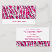 Glitz Zebra Pinkビジネスカードホワイト 名刺 (正面/裏面)