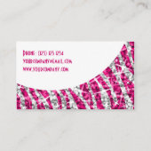 Glitz Zebra Pinkホワイトカーブ名刺 名刺 (裏面)