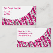 Glitz Zebra Pinkホワイトカーブ名刺 名刺 (正面/裏面)