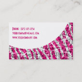 Glitz Zebra Pinkホワイトカーブ名刺 名刺 (裏面)