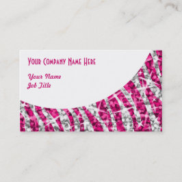 Glitz Zebra Pinkホワイトカーブ名刺 名刺