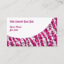Glitz Zebra Pinkホワイトカーブ名刺 名刺