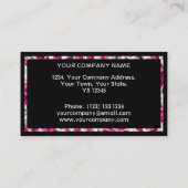 Glitz Zebra Pink長方形ビジネスカードブラック 名刺 (裏面)