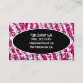 Glitz Zebra Pink Black Oval名刺 名刺 (裏面)