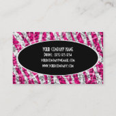 Glitz Zebra Pink Black Oval名刺 名刺 (裏面)