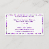 Glitz Zebra Purple四角形ビジネスカードホワイト 名刺 (裏面)