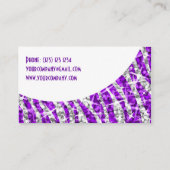Glitz Zebra Purple White Curve名刺 名刺 (裏面)
