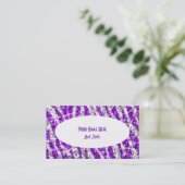 Glitz Zebra Purple White Oval名刺 名刺 (スタンド正面)
