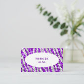 Glitz Zebra Purple White Oval名刺 名刺 (スタンド正面)