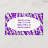 Glitz Zebra Purple White Oval名刺 名刺 (裏面)