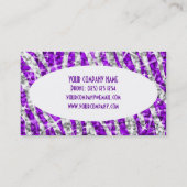 Glitz Zebra Purple White Oval名刺 名刺 (裏面)