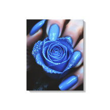 Glitzernde Blaue Rose mit Passenden Nägeln