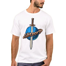 Glitzor9 クレスト: 剣とリングのロゴTシャツ