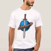 Glitzor9 Crest: Sword & Rings Logo T-Shirt Tシャツ (正面)