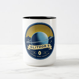 Glitzor-9 リング状の惑星のエンブレム - コレクターズマグ ツートーンマグカップ