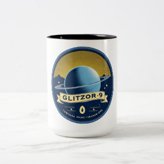 Glitzor-9 リング状の惑星のエンブレム - コレクターズマグ ツートーンマグカップ