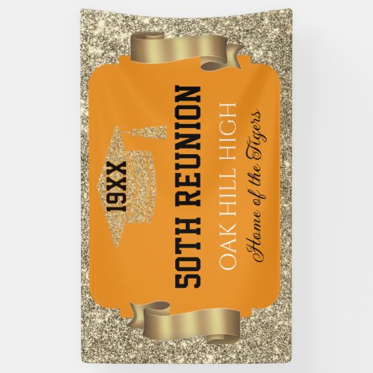 Glitzy 50th Class Reunion Banner 横断幕 (縦)