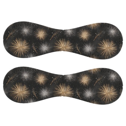 Glitzy Black Silver Gold Sparkle  ソフトボール (パネル)