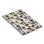 Glitzy Gold Silver Black Ribbons Bows  ノートブック (右側)