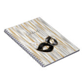 Glitzy Gold Silver Celebrate Mask ノートブック (右側)