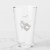 Glitzy Gold Silver New Year Black Mask タンブラーグラス (裏面)