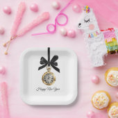 Glitzy Gold Silver New Year Midnight Hour   ペーパープレート (パーティー)