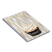 Glitzy Gold Silver Stars Cupcake Celebrate ノートブック (右側)