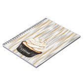 Glitzy Gold Silver Stars Cupcake Celebrate ノートブック (左側)