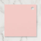 Glitzy Rose Gold and Blush Pink Gemstone Sweet 16 フェイバータグ (裏面)