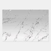 Glitzy Silver White Cupcake Bow Birthday ラッピングペーパーシート (正面)