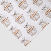 Glitzy Silver White Cupcakes Bow Birthday 薄葉紙 (詳細)