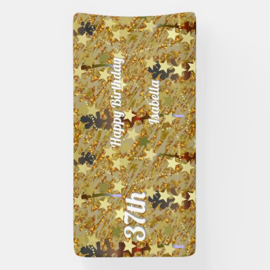 Glitzy Sparkling Happy Any Age Birthday 横断幕 (縦)