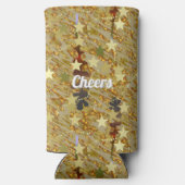 Glitzy Sprakling Any Age Birthday Abstract Pattern スリム缶クーラー (裏面)