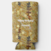 Glitzy Sprakling Any Age Birthday Abstract Pattern スリム缶クーラー (正面)