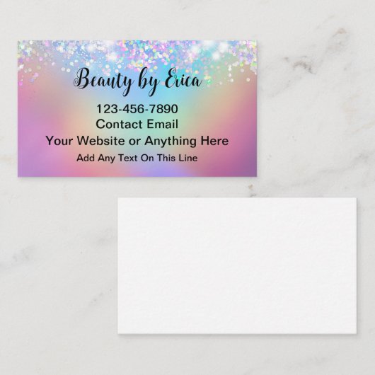 Glitzy Trendy Beauty Fashion Makeup  名刺 (正面/裏面)