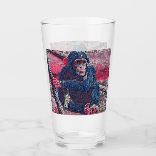 GlitzyAnimal_Chimpanzee_001 タンブラーグラス (正面)