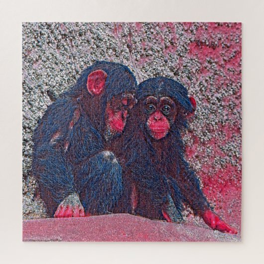 GlitzyAnimal_Chimpanzee_003_by_JAMColors ジグソーパズル (縦)