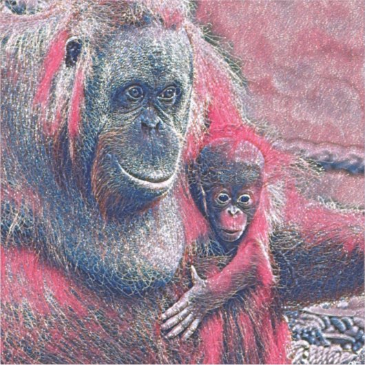 GlitzyAnimal_OrangUtan_003 シール (正面)