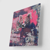 GlitzyAnimal_RedPanda_005 スクエア壁時計 (傾斜)