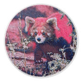 GlitzyAnimal_RedPanda_005 セラミックノブ (正面)