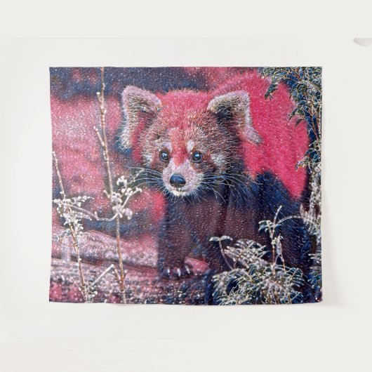 GlitzyAnimal_RedPanda_005 タペストリー (正面(横))
