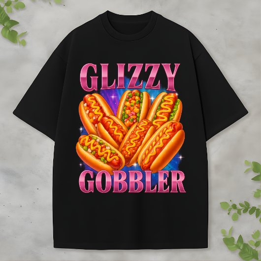 Glizzy Gobbler Bootleg Funny Hot Dog Foodcore Rap Tシャツ