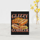 Glizzy Gobbler Funny Wiener Hot Dog Meme Bootleg G カード (黄色い花)