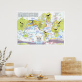 " Global: 1976 - Wale der Welt Wanderkarte ... ポスター (キッチン)