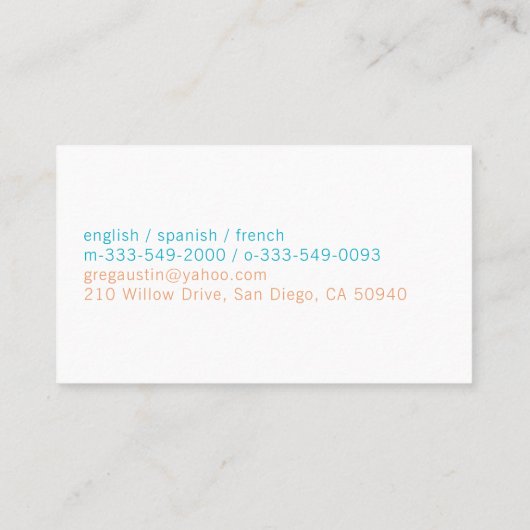 Global Communications Icon 名刺 (裏面)