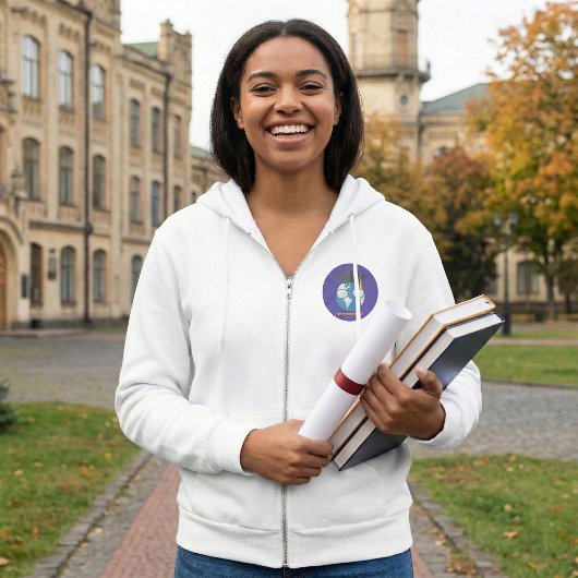 Global Education Graduation Cap Earth Smart Planet パーカ