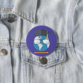 Global Education Graduation Cap Earth Smart Planet 缶バッジ (インサイチュ)