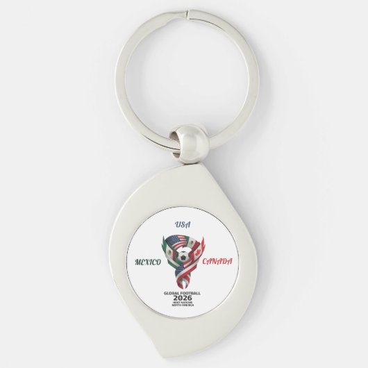 Global Football 2026 Keychain| Mexico USA Canada  キーホルダー (正面)