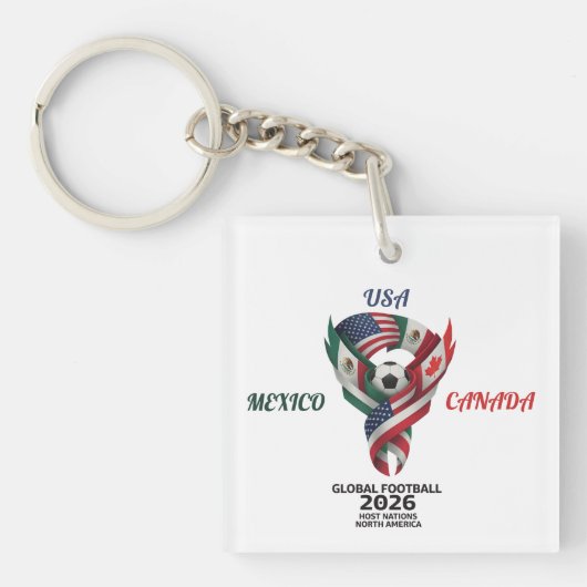 Global Football 2026 Keychain| Mexico USA Canada  キーホルダー (正面)